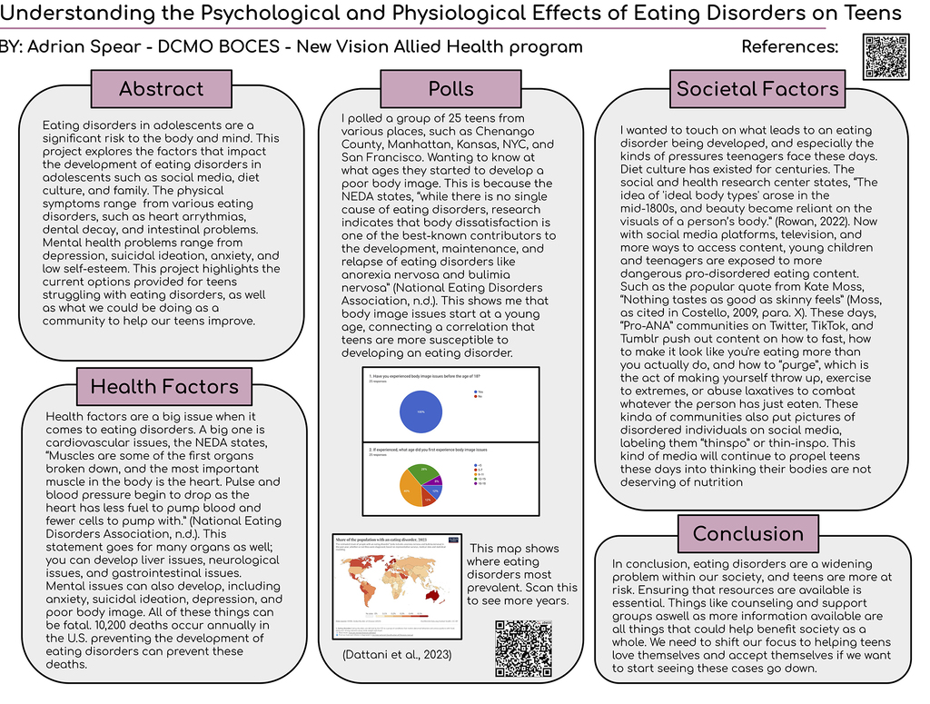 The poster for Adrian Spear's presentation