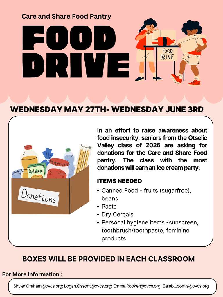 Share and Care Food Pantry Food Drive poster