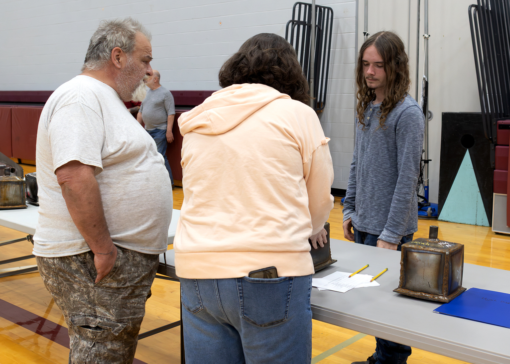 Photos from the DCMO BOCES Senior Showcase featuring Otselic Valley seniors presenting Career and Technical Education projects