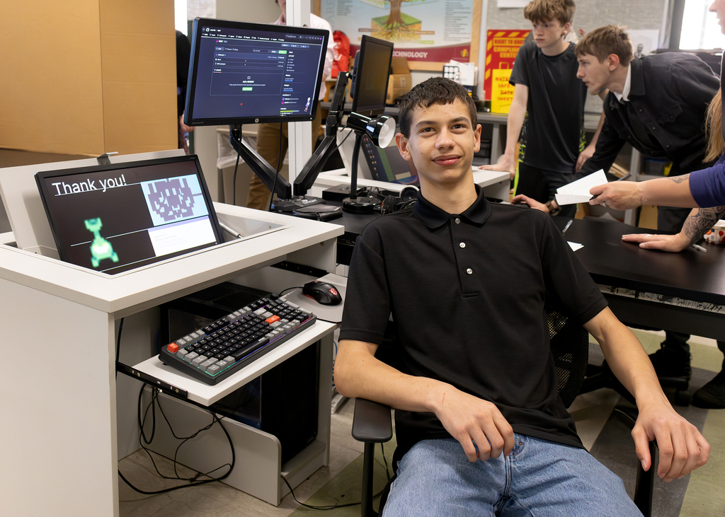 Photos from the DCMO BOCES Senior Showcase featuring Otselic Valley seniors presenting Career and Technical Education projects