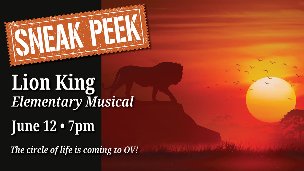 Sneak Peek Graphic for the elementary musical the Lion King Kids