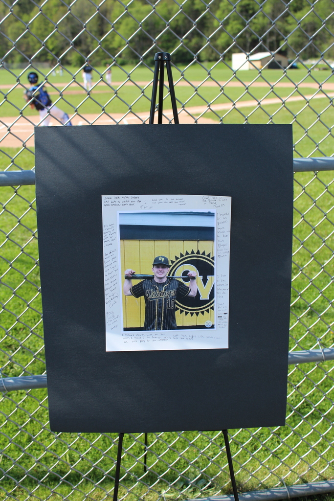 Photos from Otselic Valley Baseball Senior Night featuring senior players, their families, teammates, coaches, and recognition ceremonies on the baseball field.