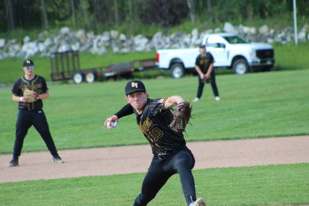 Photos from Otselic Valley Baseball Senior Night featuring senior players, their families, teammates, coaches, and recognition ceremonies on the baseball field.