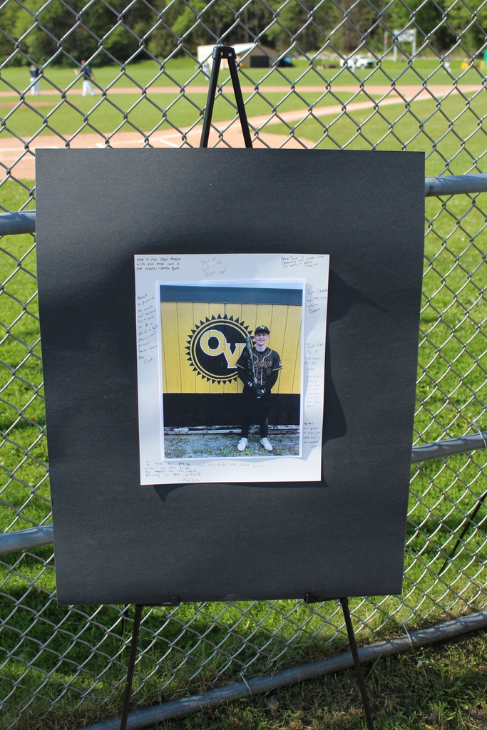 Photos from Otselic Valley Baseball Senior Night featuring senior players, their families, teammates, coaches, and recognition ceremonies on the baseball field.