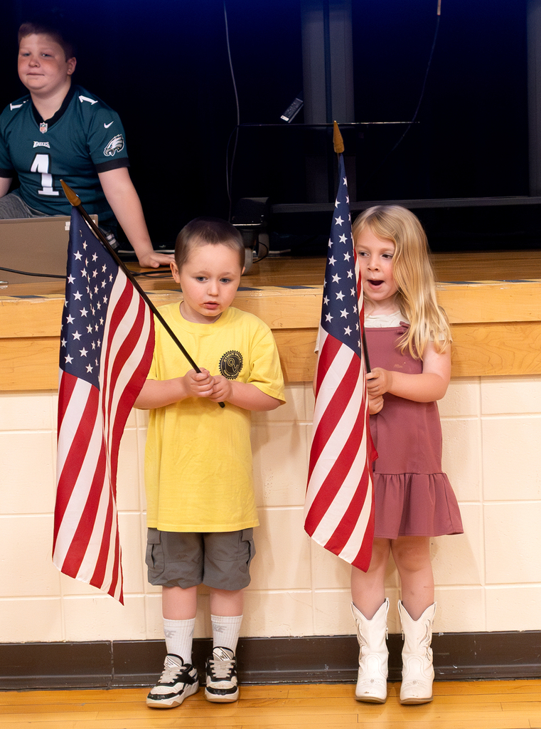 Students participate in Otselic Valley's final Morning Program of the school year, including student announcements, Kids with Character, birthday celebrations, and OV's Got Talent performances.