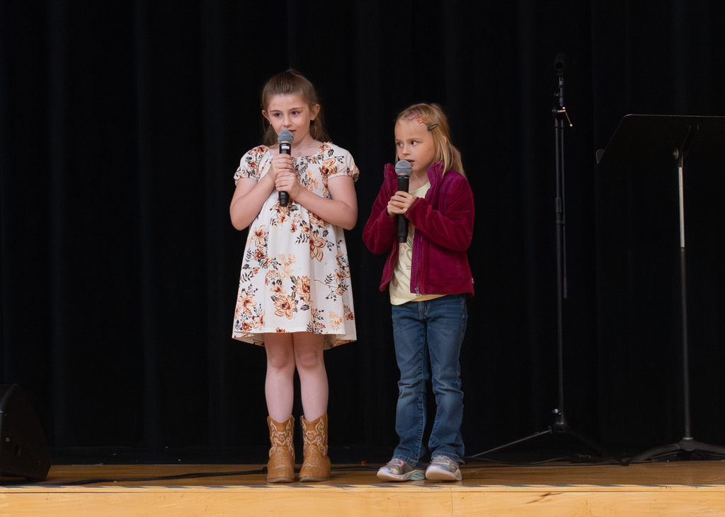 Students participate in Otselic Valley's final Morning Program of the school year, including student announcements, Kids with Character, birthday celebrations, and OV's Got Talent performances.