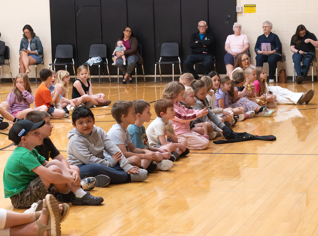 Students participate in Otselic Valley's final Morning Program of the school year, including student announcements, Kids with Character, birthday celebrations, and OV's Got Talent performances.
