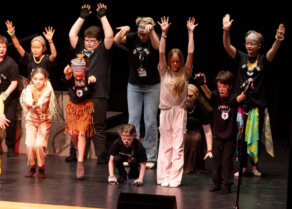 Students perform scenes from Disney's The Lion King KIDS during a dress rehearsal at Otselic Valley. The photos show cast members in costume and on stage as they bring the story of Simba and the Pride Lands to life.