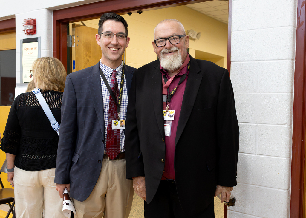 OV Superintendent Brian Collier and Board President Dave Cruikshank attend the graduation