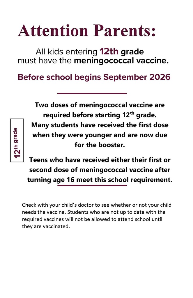Immunization requirements