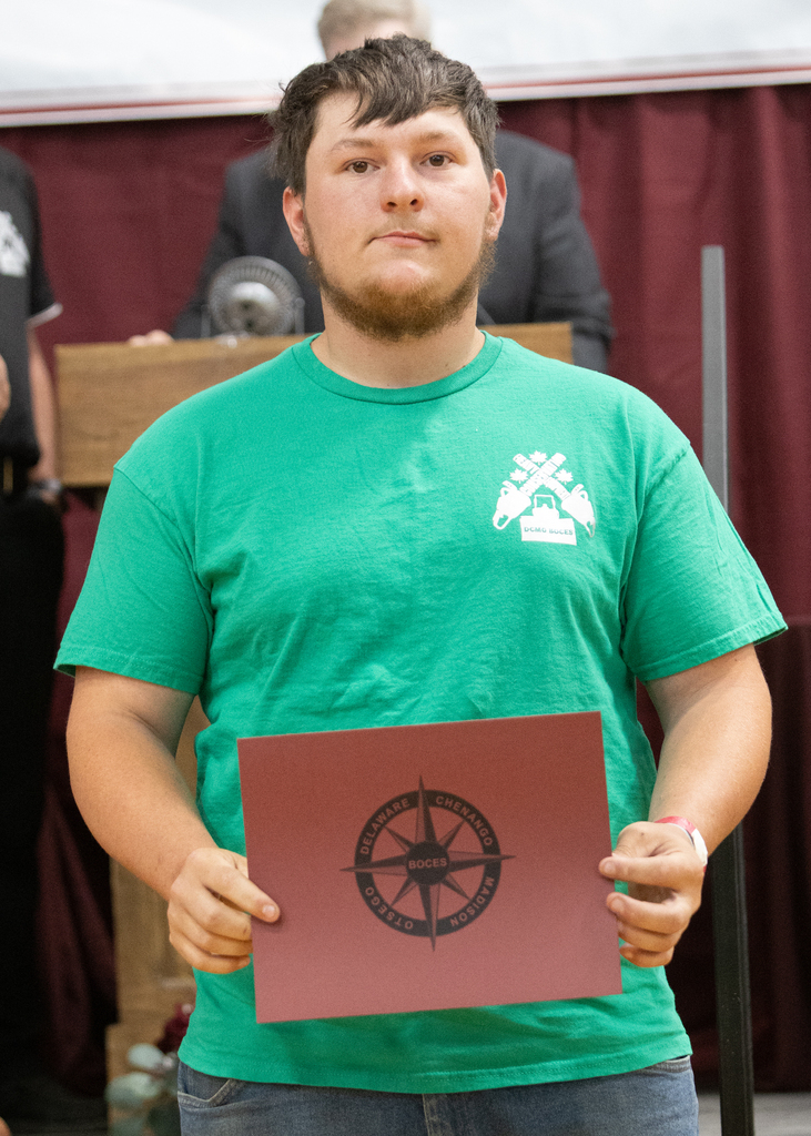 Students pose with certificates during the Alan D. Pole Campus Career and Technical Education Student Recognition Night.