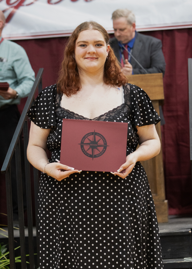 Students pose with certificates during the Alan D. Pole Campus Career and Technical Education Student Recognition Night.