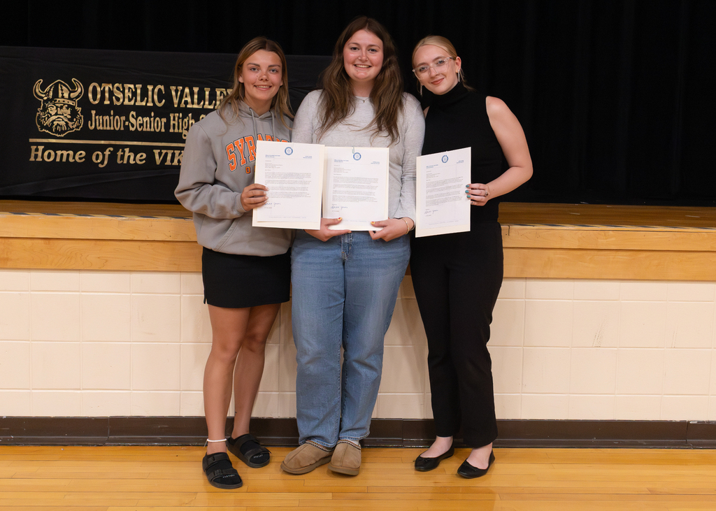Students are recognized for academic, athletic, leadership, and service achievements at the Otselic Valley Awards Assembly.