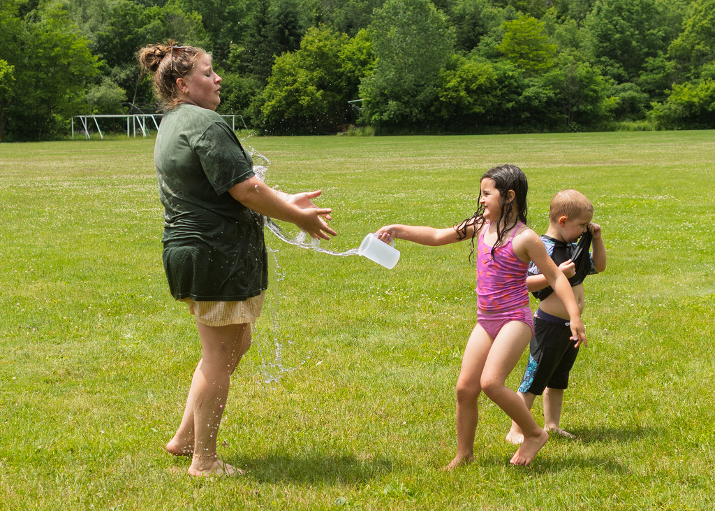 Pre-K students enjoy water activities and outdoor fun during Water Fun Day at Otselic Valley.