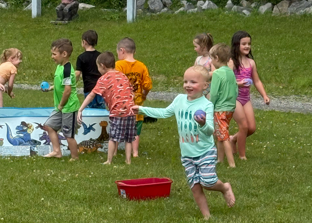 Pre-K students enjoy water activities and outdoor fun during Water Fun Day at Otselic Valley.