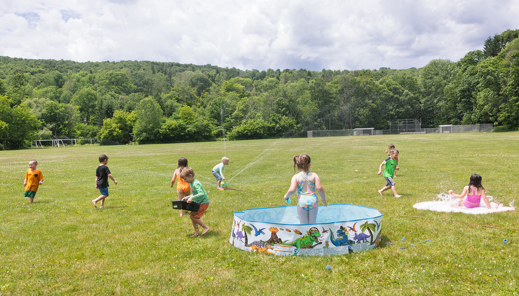 Pre-K students enjoy water activities and outdoor fun during Water Fun Day at Otselic Valley.