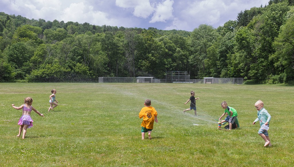 Pre-K students enjoy water activities and outdoor fun during Water Fun Day at Otselic Valley.