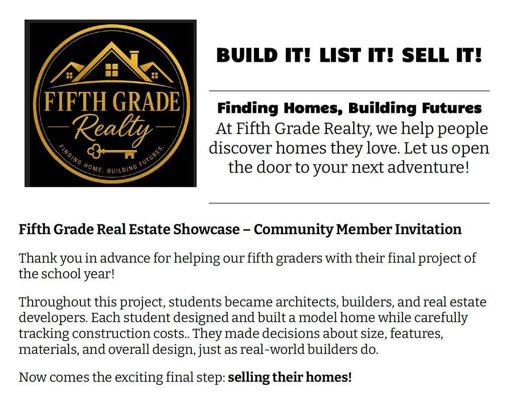 Image of the Fifth Grade Realty Project