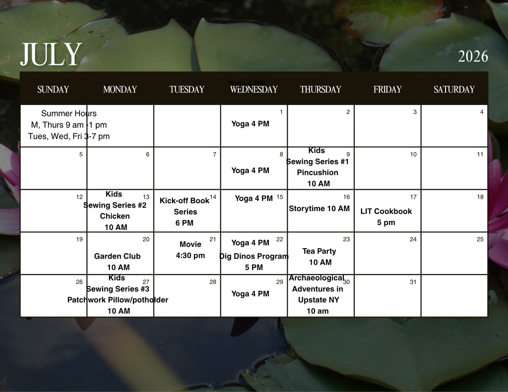 OV Library July Calendar