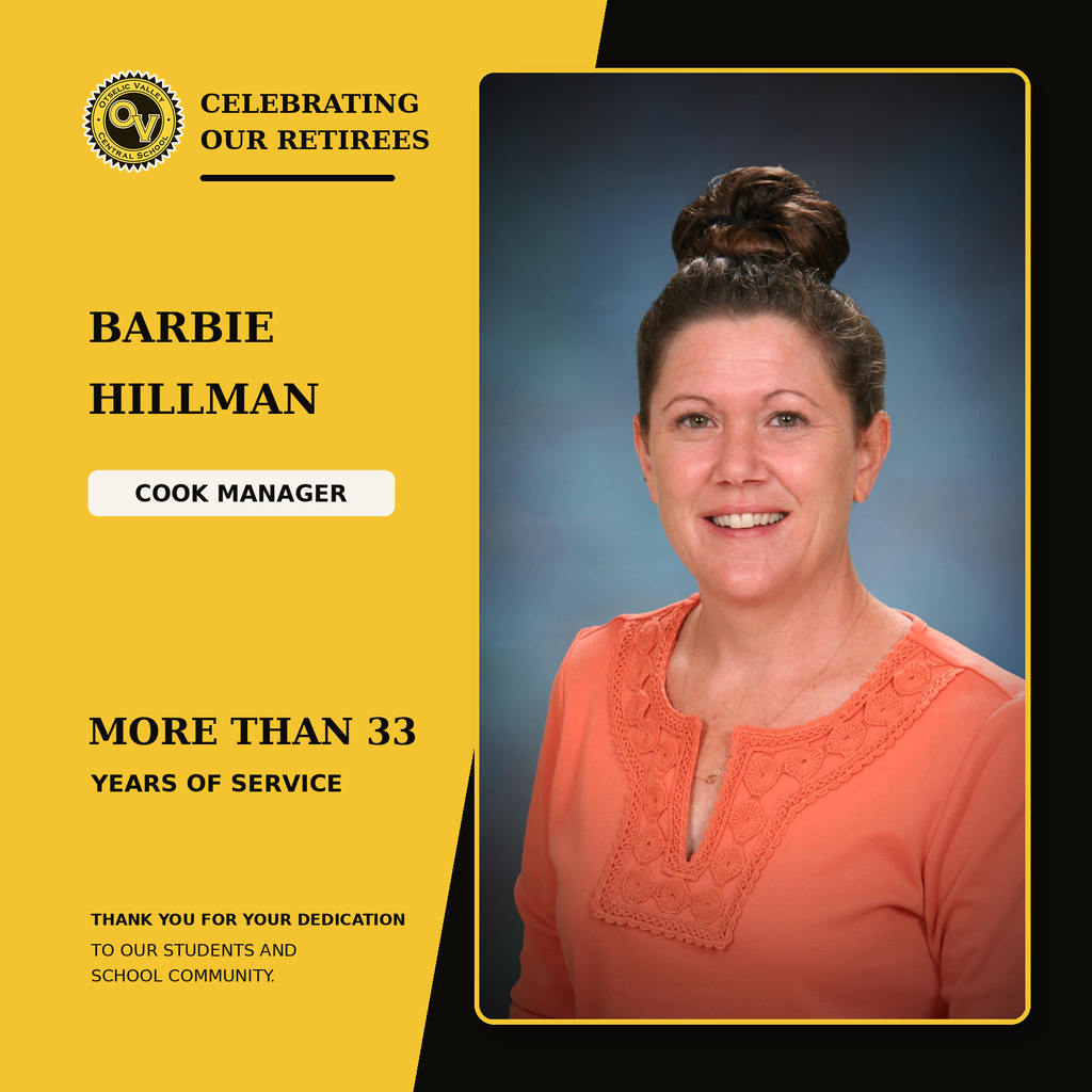 A flyer celebrating retiree Barbie Hillman.