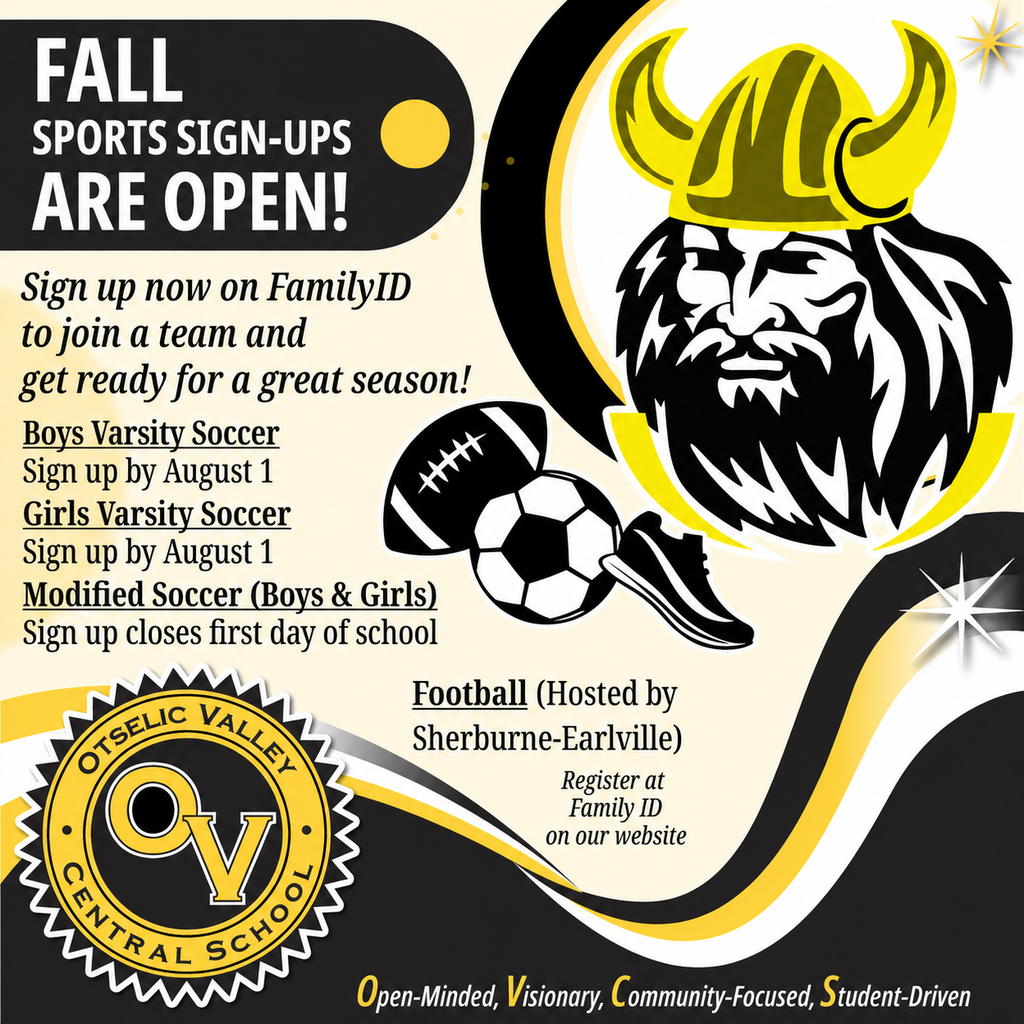 OV Fall Sports Open until August 1