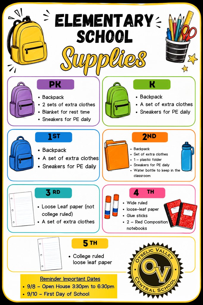 Elementary School Supplies