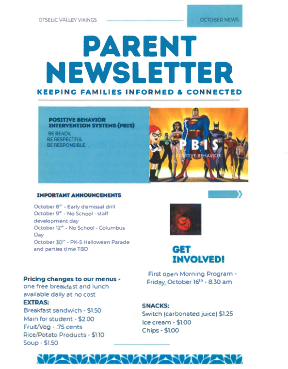 Parent Newsletter Part 1