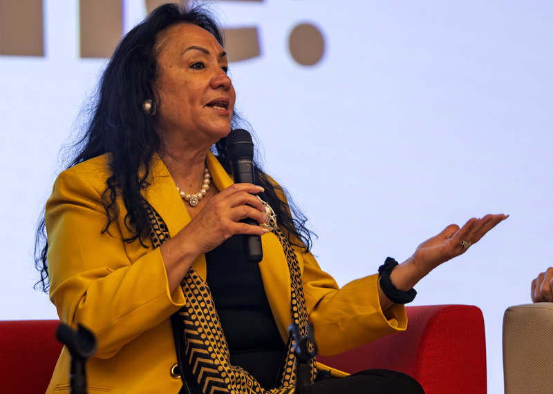 Commissioner Rosa speaks to the crowd