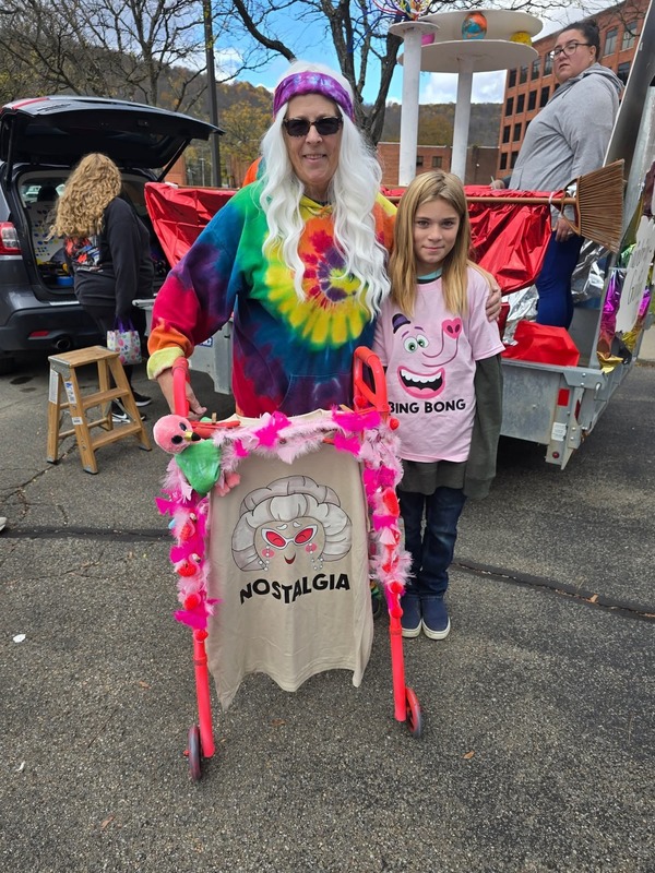 Miss Linda and Cierra in the Halloween parade