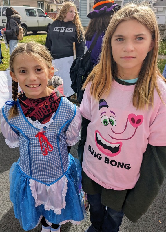 Cierra and Aurora in the Halloween parade