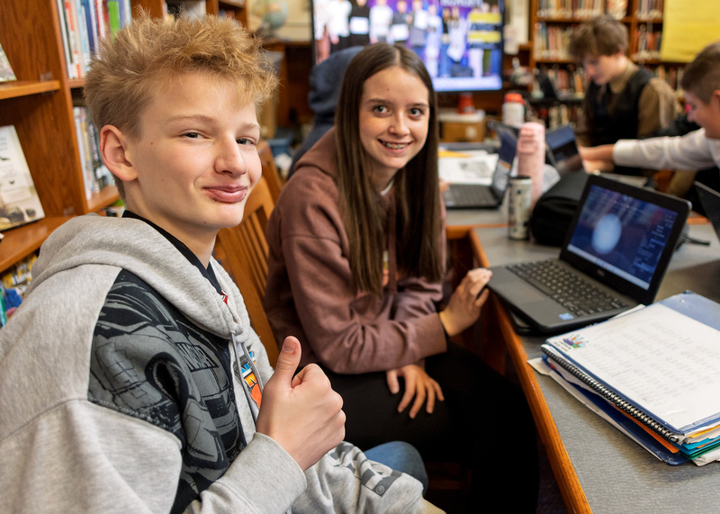 8th grade students using Fuse