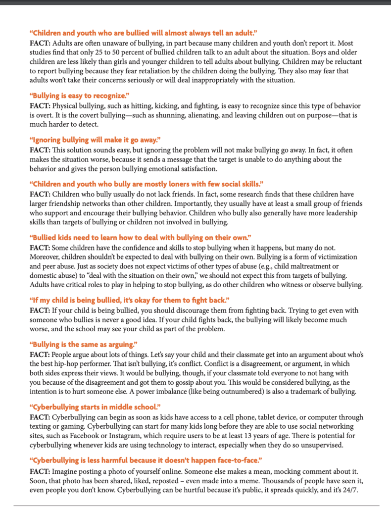 Common Myths about Bullying 2