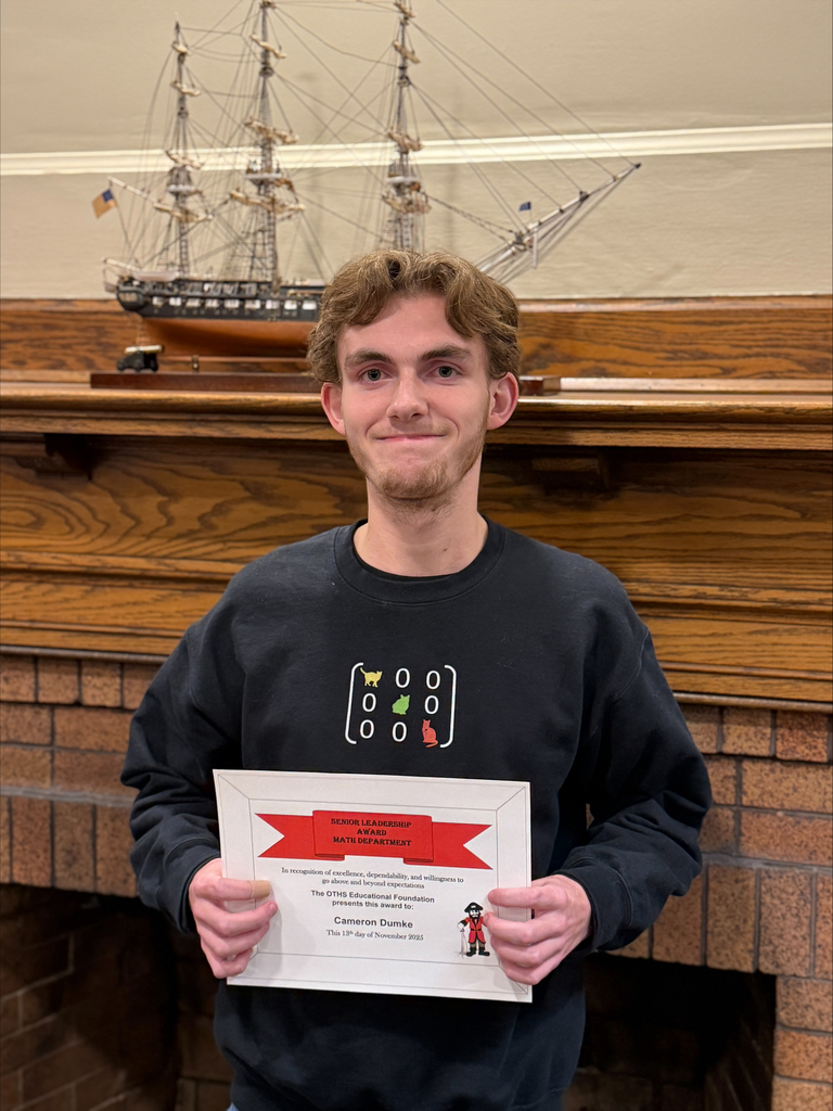 OTHS Educational Foundation Student of the Month November Cameron Dumke