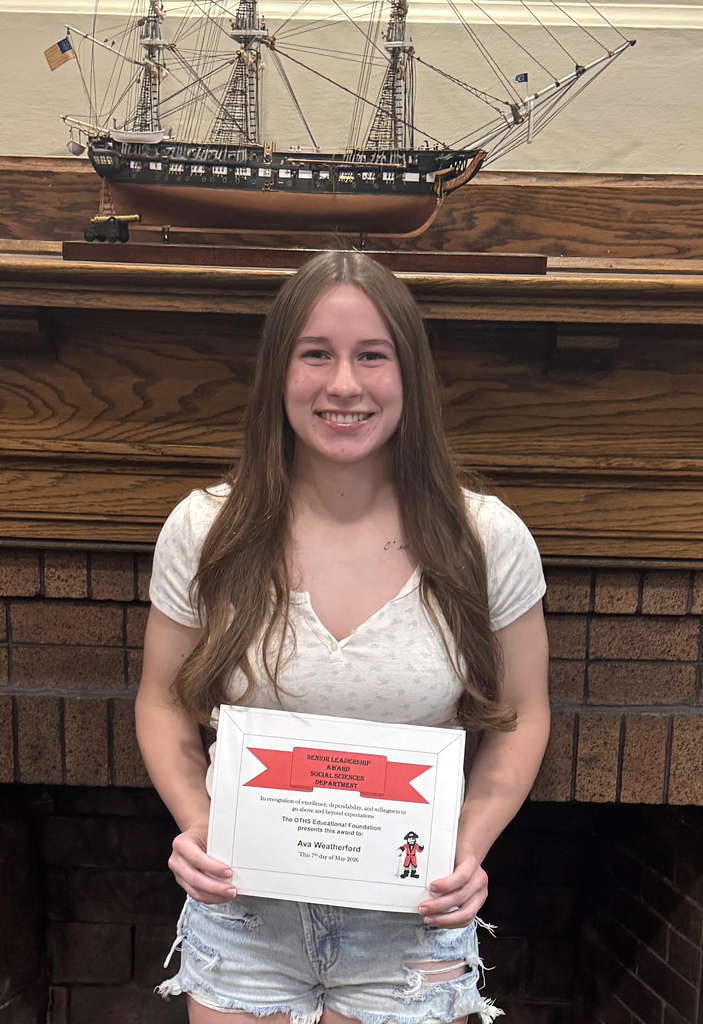 OTHS Student of the Month for May Ava Weatherford