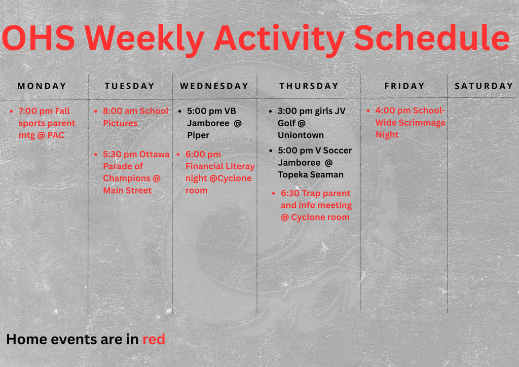 Weekly Activity