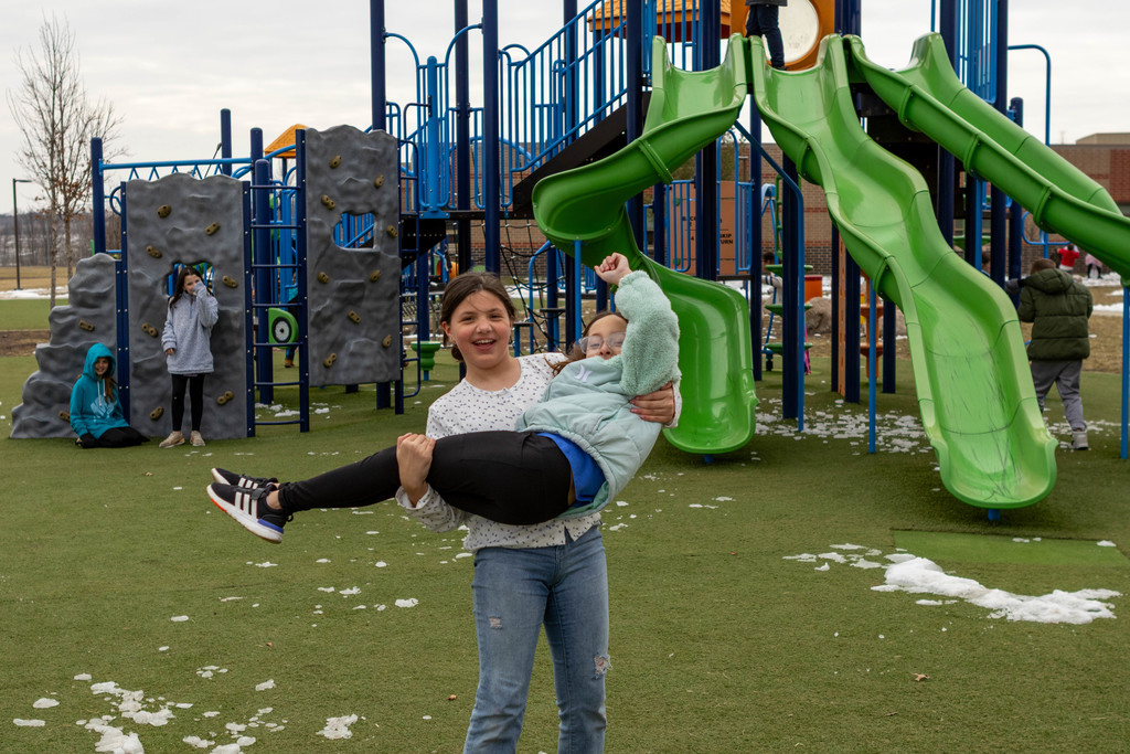 Children play in recess and physical education class.