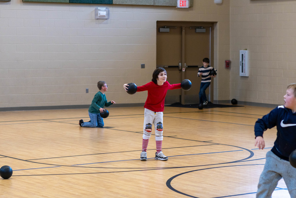 Children play in recess and physical education class.