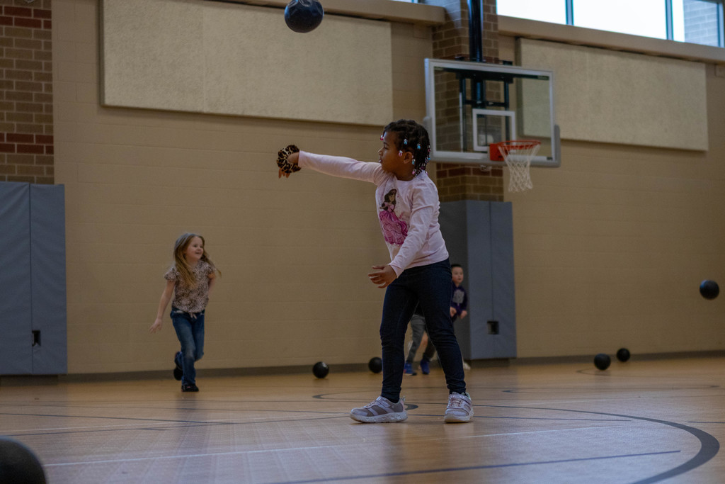 Children play in recess and physical education class.