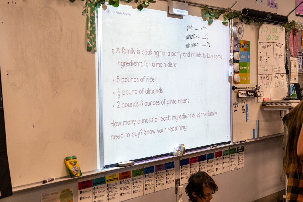 Math problem on projector.