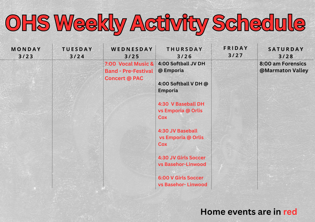 Weekly Activities