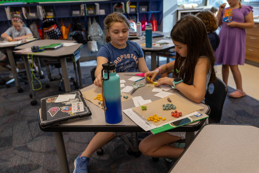 Students working together on assignment.