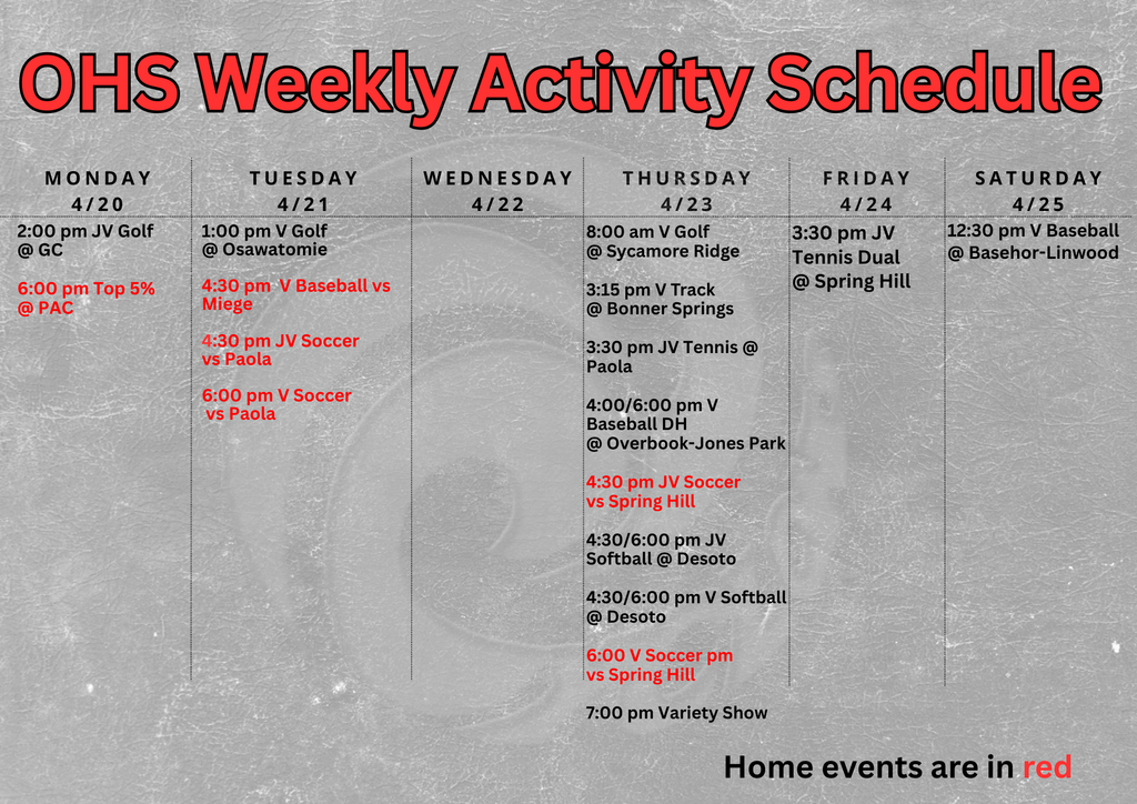 Weekly Activities