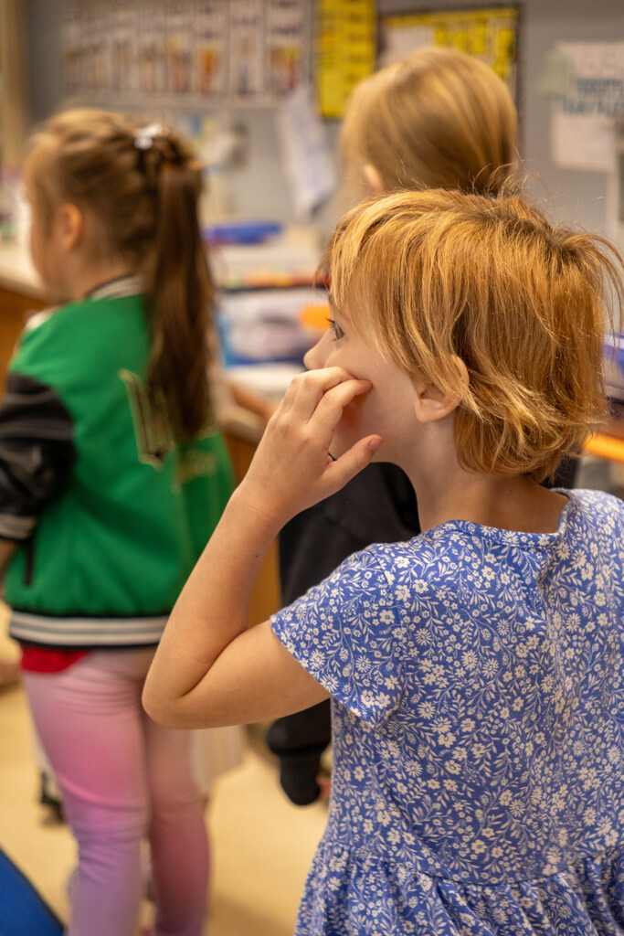 Kid in line.