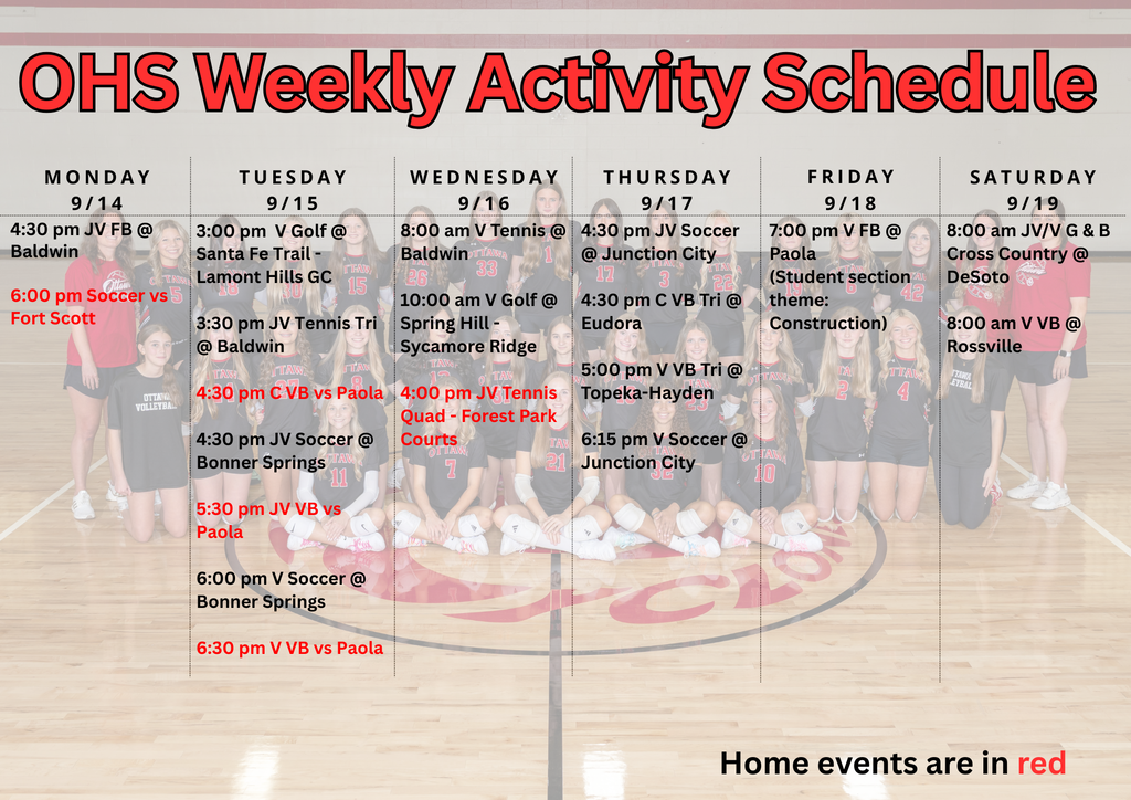weekly activities