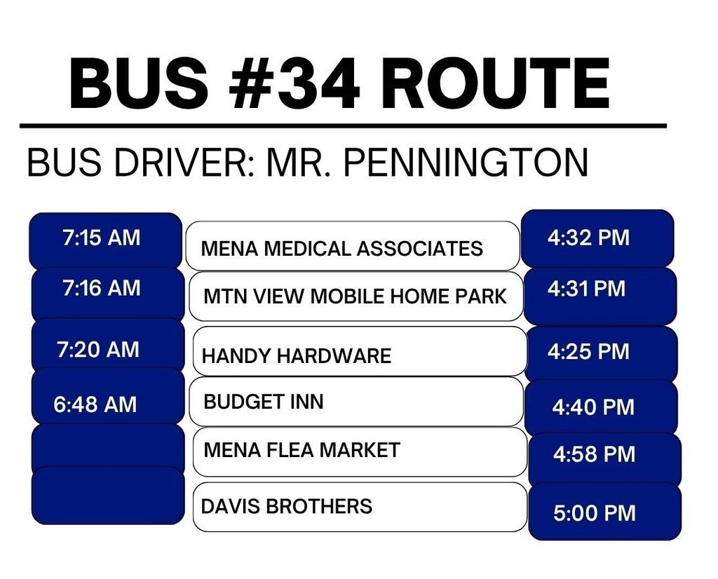 Acorn Campus Bus Route - #34  Town Route - pg 2