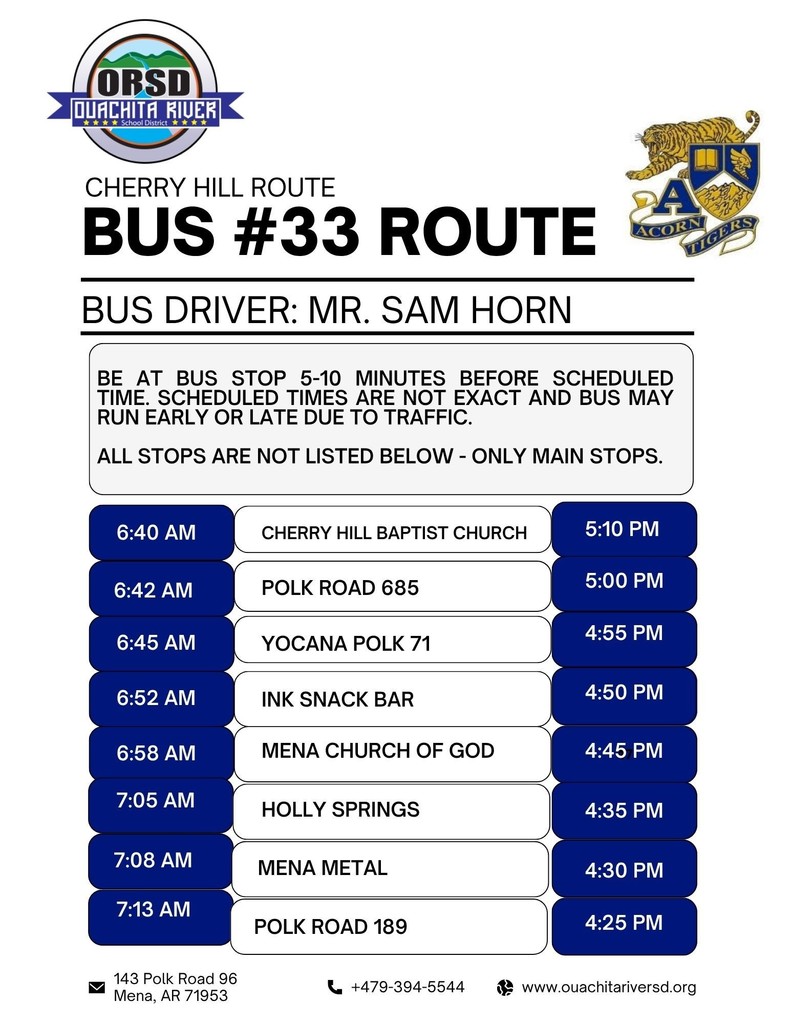 Acorn Campus Bus Route - #33 Cherry Hill Route
