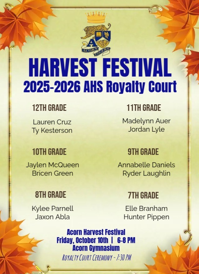2025-2026 Harvest Festival AHS Royalty Court