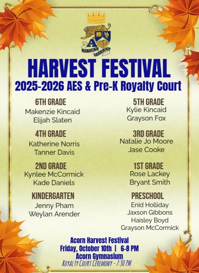 2025 Acorn Schools Harvest Festival - PreK and AES Royalty Court