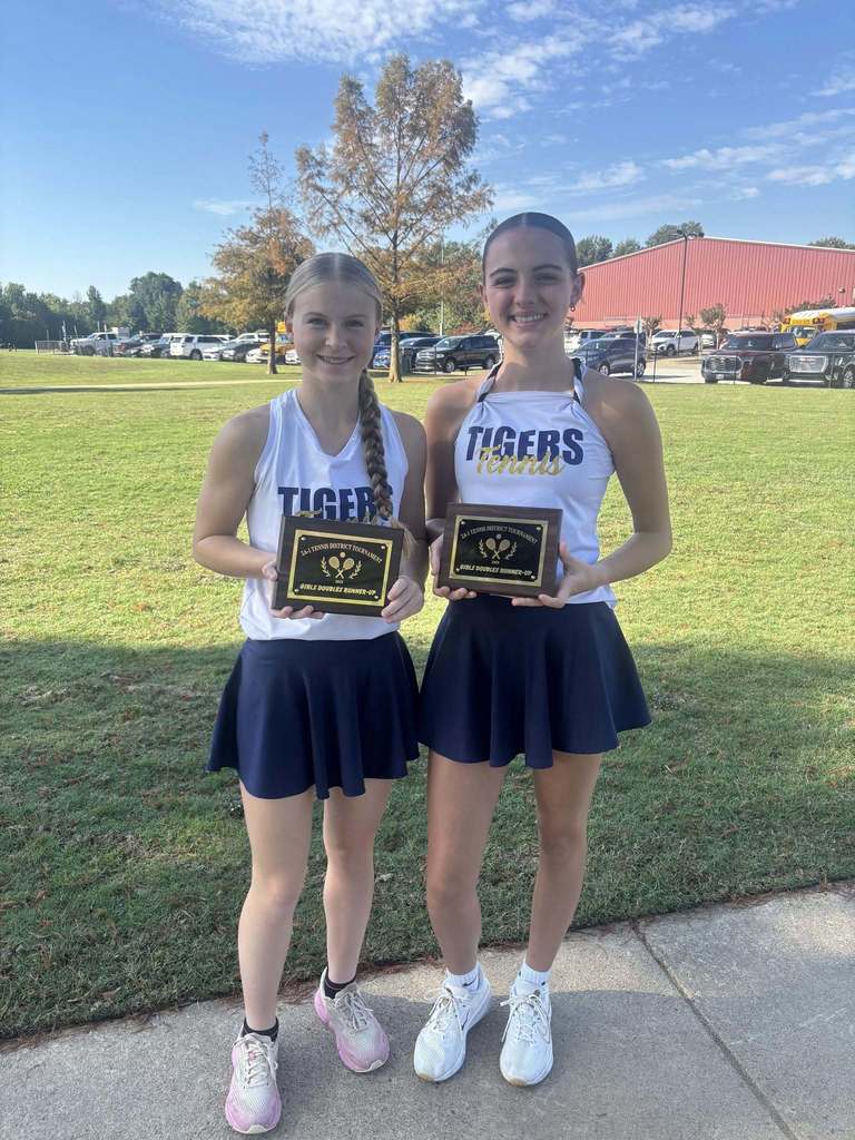 Acorn Lady Tigers 2A-1 District Tennis Doubles Runner Up - Addisyn Ledbetter and Adalyn Bohlman
