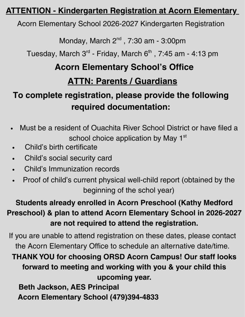 Kindergarten Registration 26/27